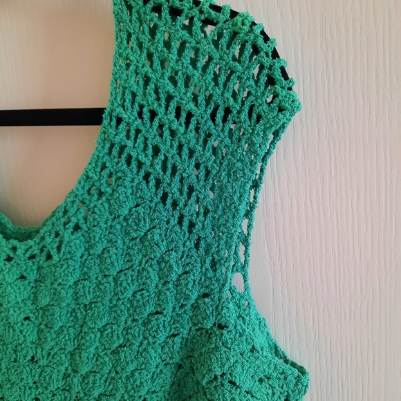 Stunning Handmade Crochet Lace Plus Size Dress 1X - 2X - Picture 6 of 13